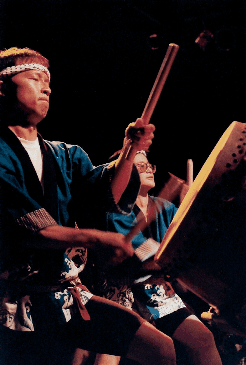 Dave and Akiko playing Taiko